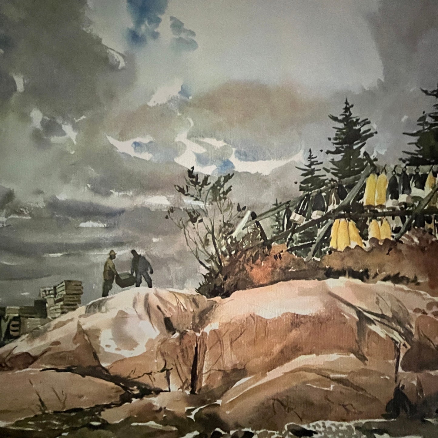 Lobster Men Mount Desert Island ME - Phil Austin Lithograph 13x17" Art Print FL1