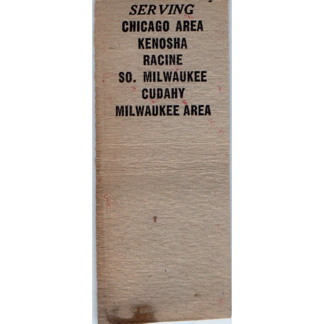 Royal Transit Inc Chicago Milwaukee Area Vintage Matchbook Cover SD2-Y3
