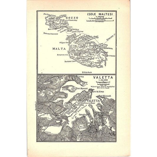 Isole Maltesi / Valetta 1905 Map SAG4-6