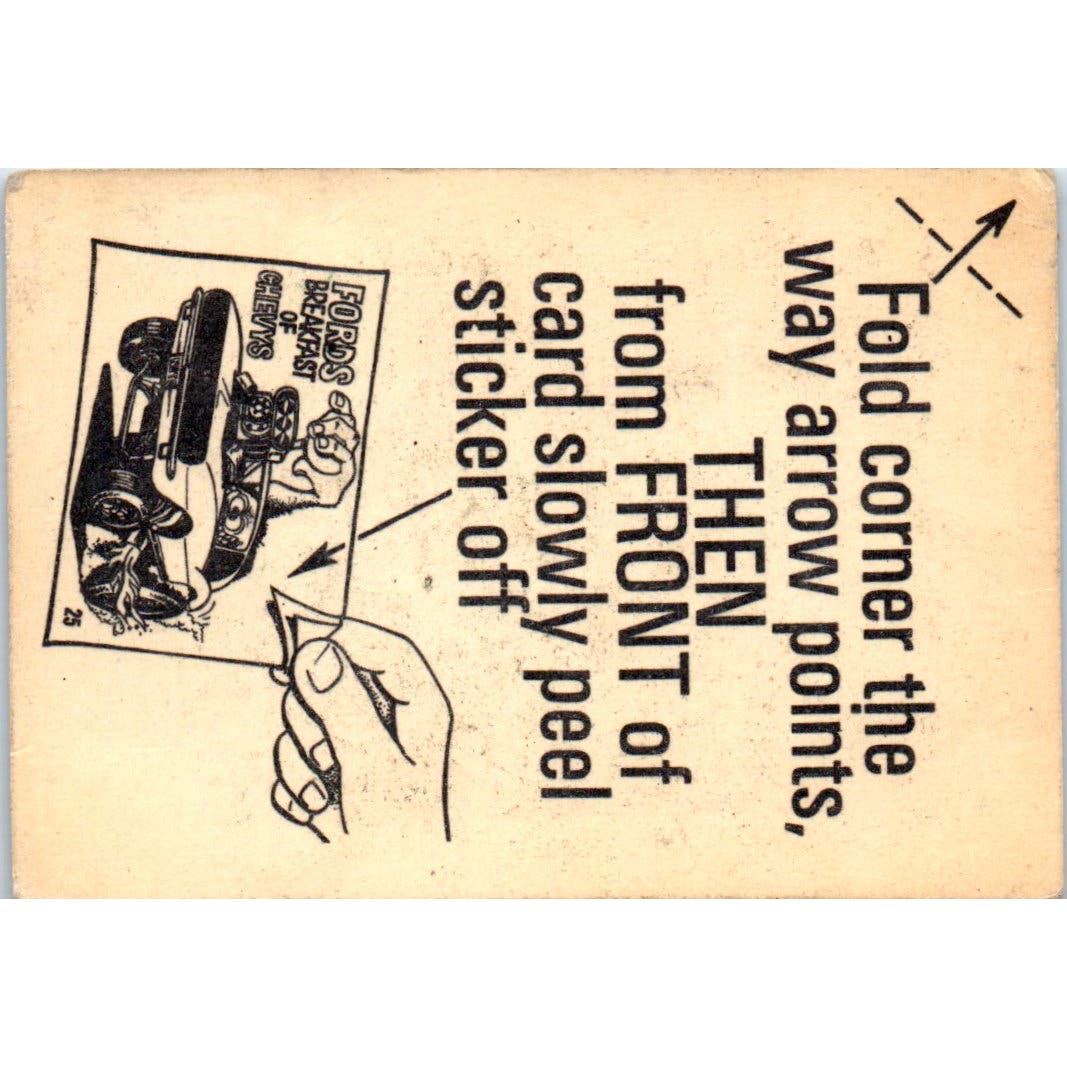 1969 Odd Rods #13 Gas Eater Donruss Sticker Card AE5