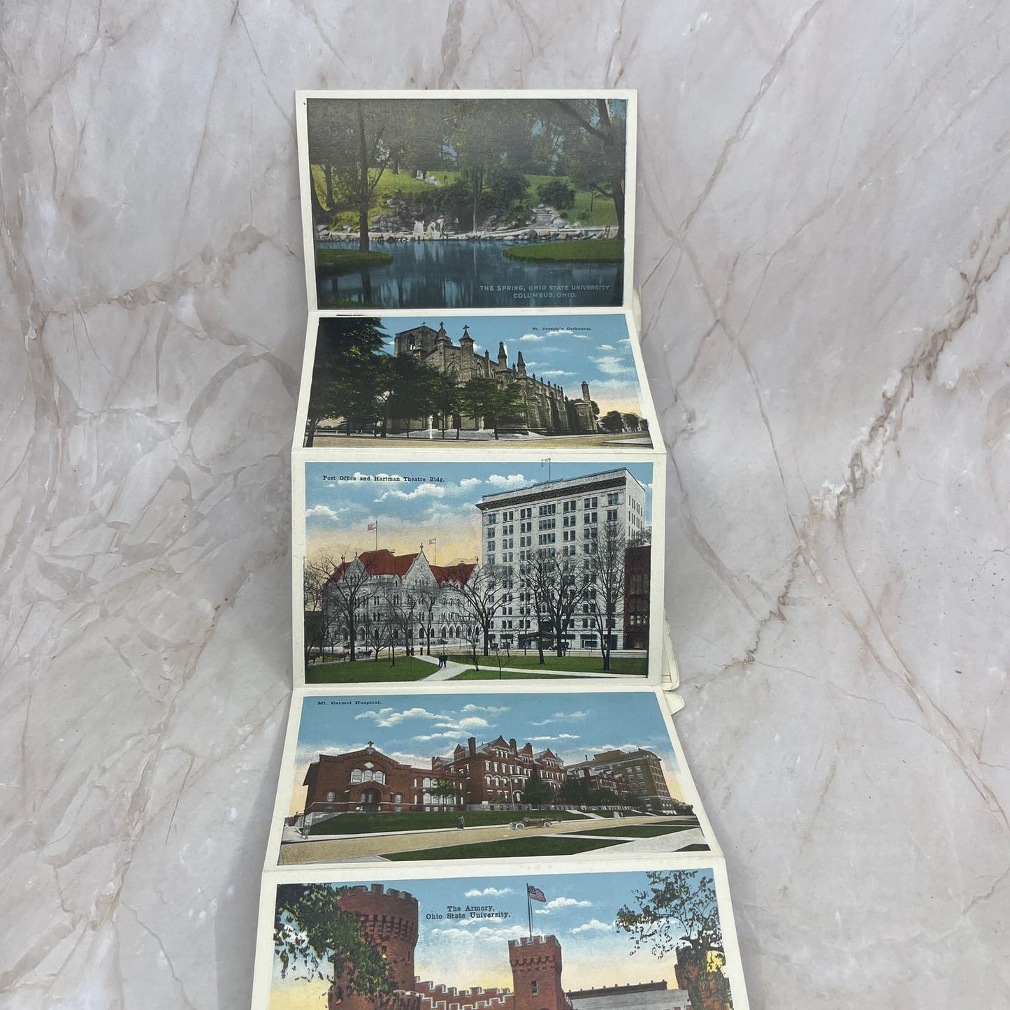 1917 Columbus Ohio Souvenir Folder Book Fold-Out TI8-S1