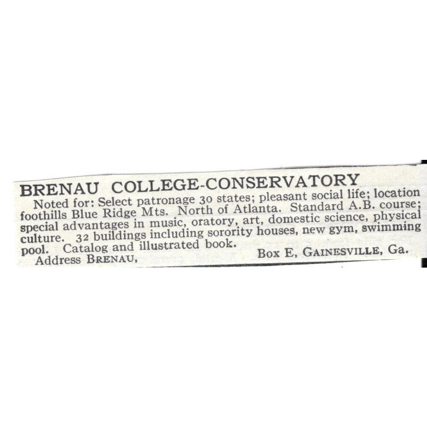 Brenau College-Conservatory Gainesville GA c1920 Harper's Magazine Ad AG4-S8