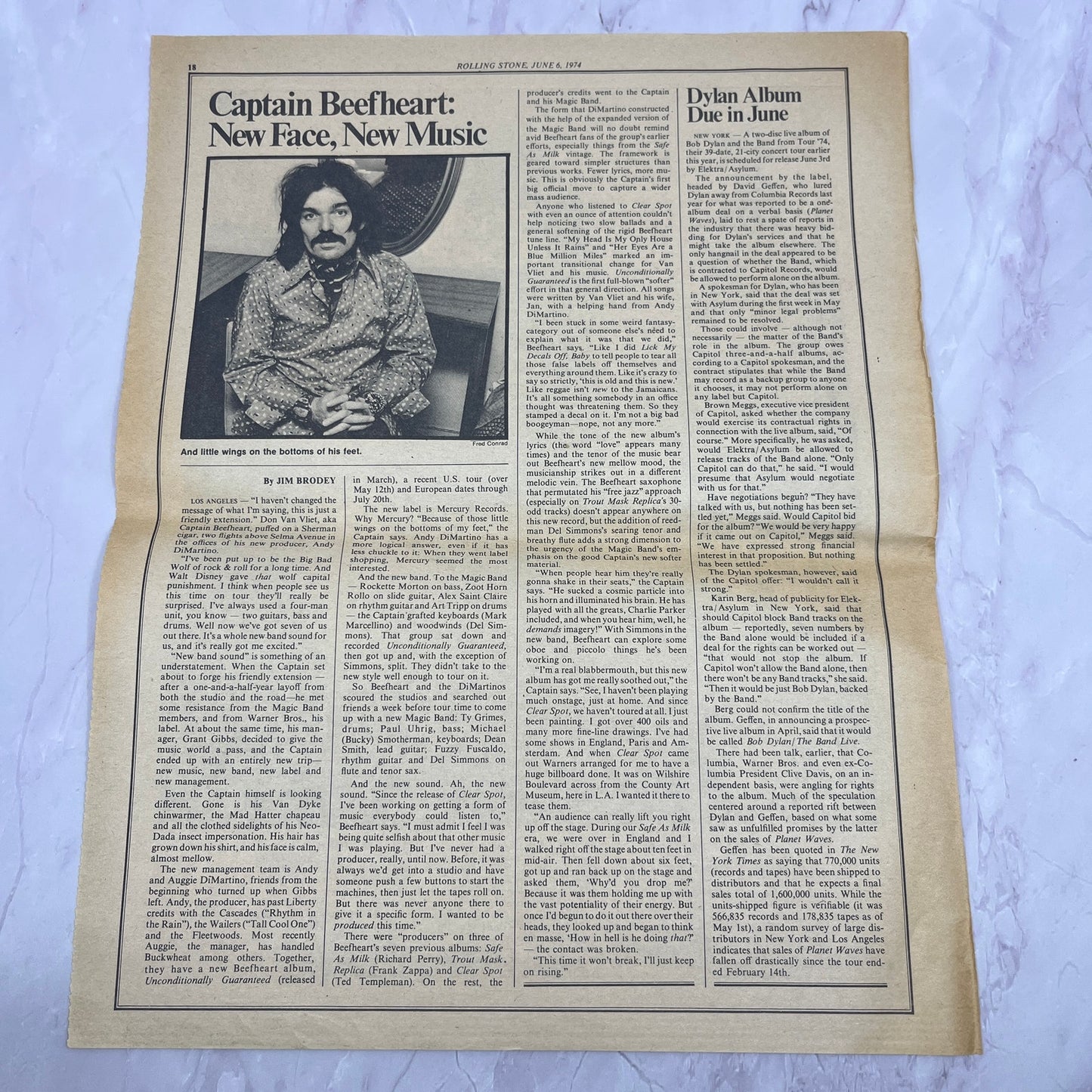Captain Beefheart - New Face, New Music Article 11x14.5" 1974 Ad V14-2