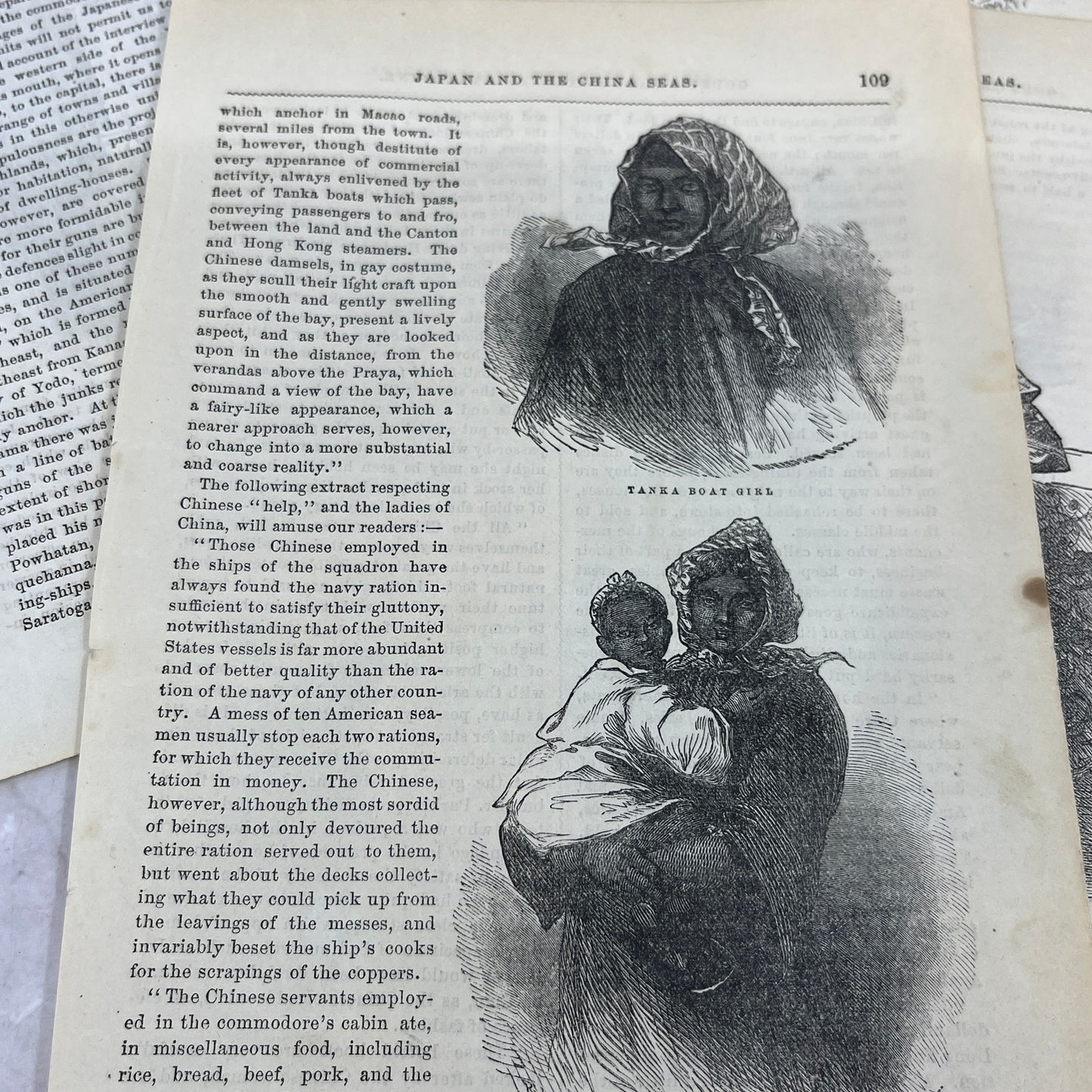 1857 Original 6 Page Article on Japan and the China Seas Commodore Perry D19