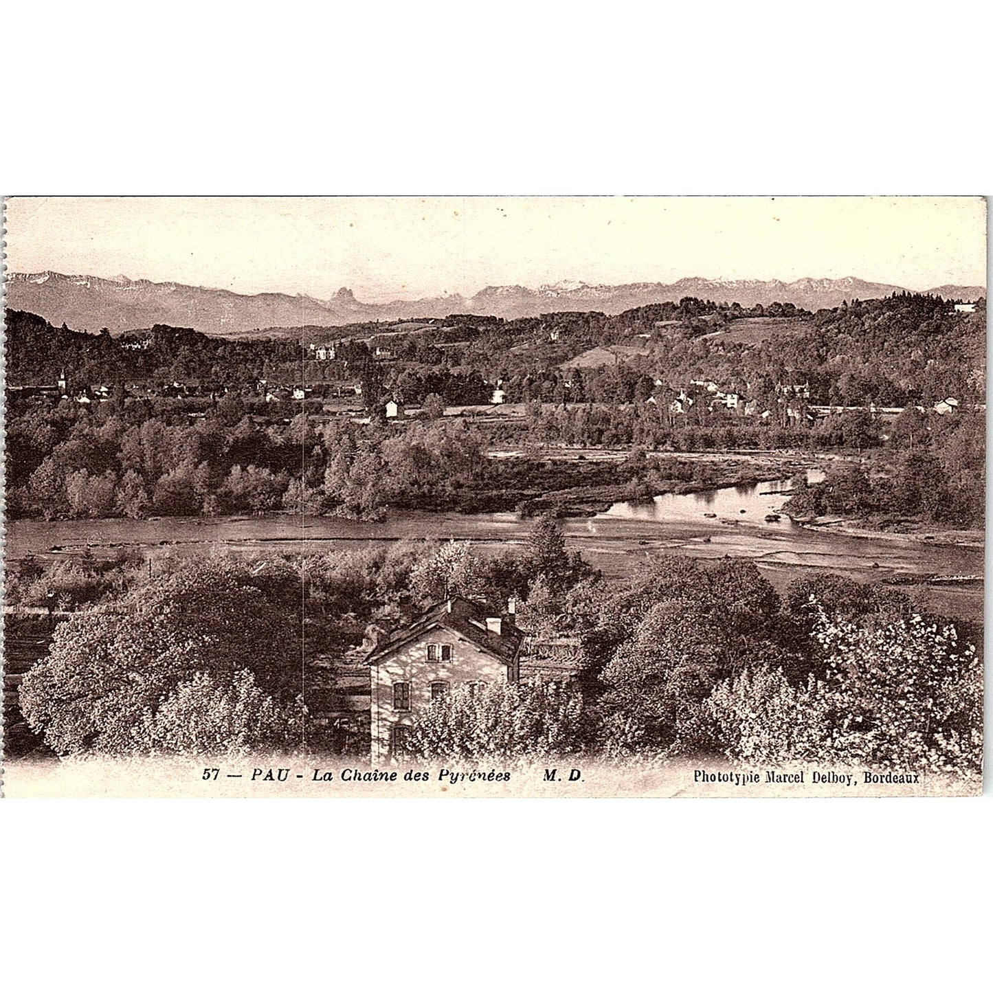 Pau La Chaine Des Pyrenees Marcel Delboy French Antique Postcard PE11