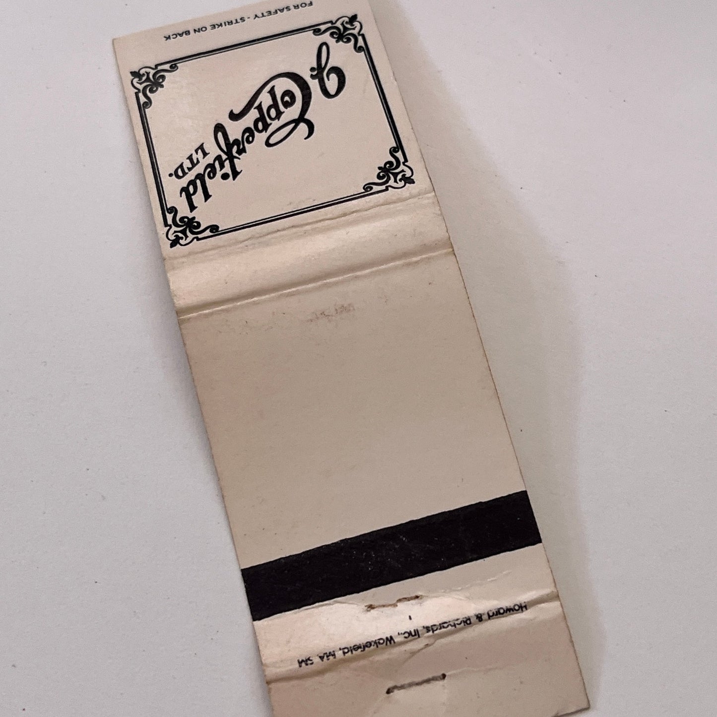 J. Copperfield Ltd Vintage Matchbook Cover TB6-MB1-10