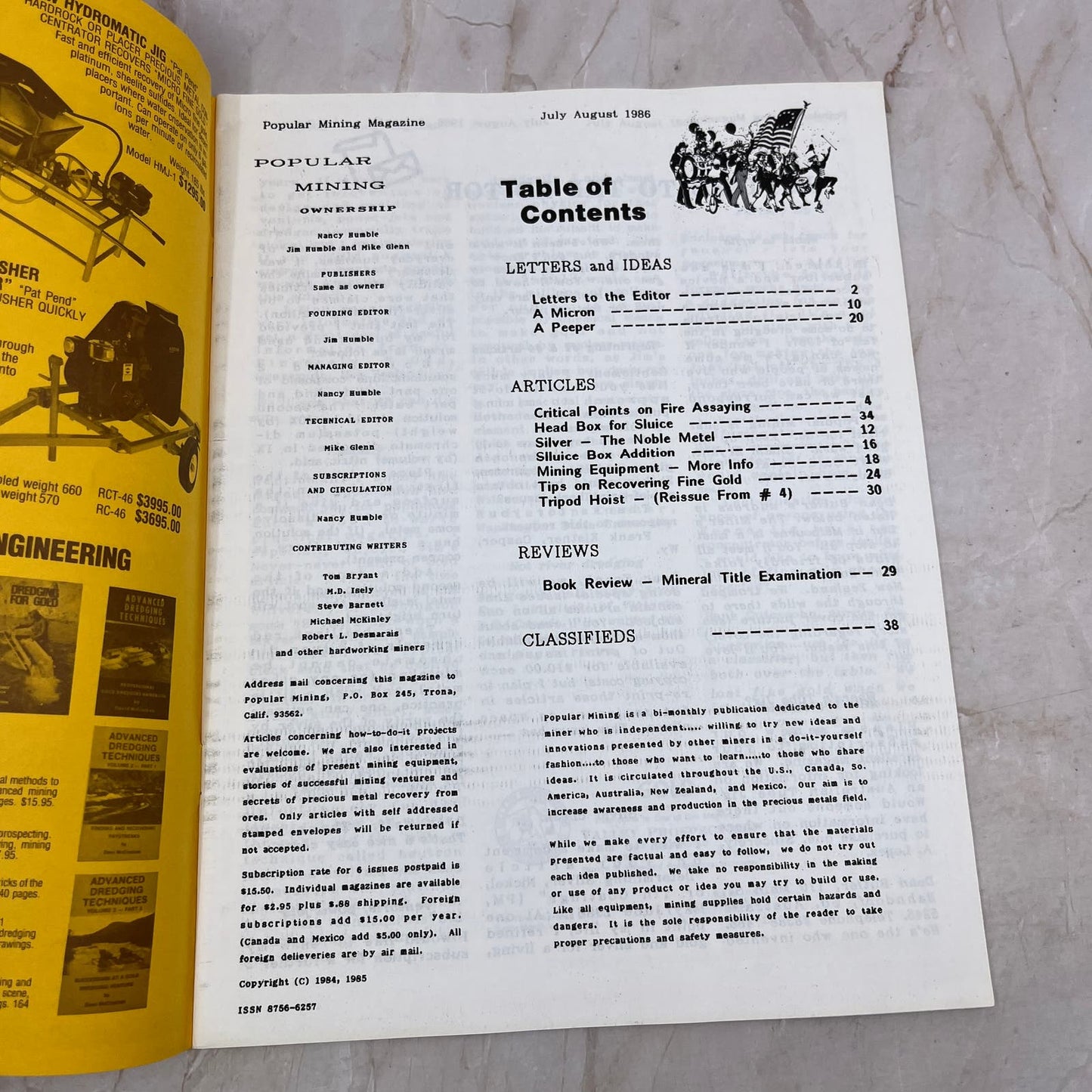 1986 Jul/Aug - Popular Mining Magazine - Treasure Hunting Prospecting Gold M11