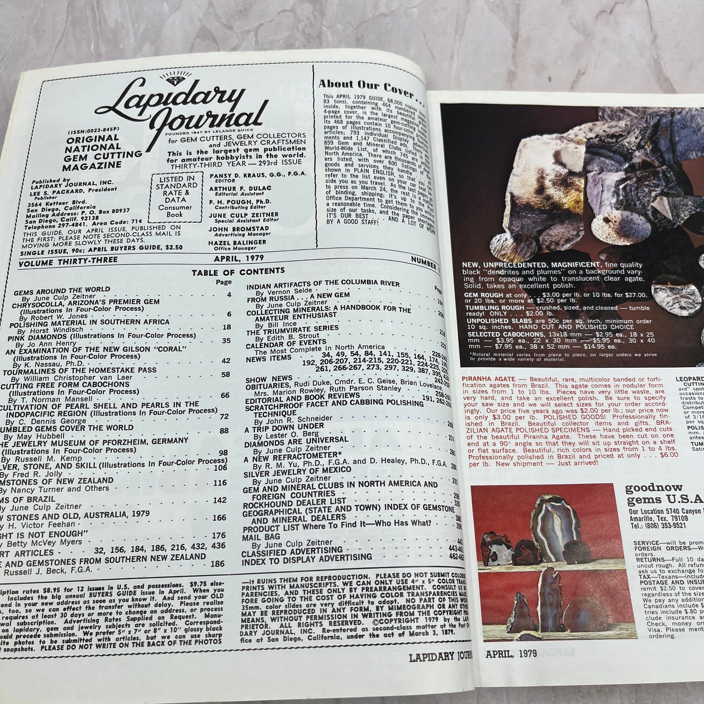 33rd Year Rockhound Buyers Guide - Lapidary Journal Magazine - Apr 1979 M23