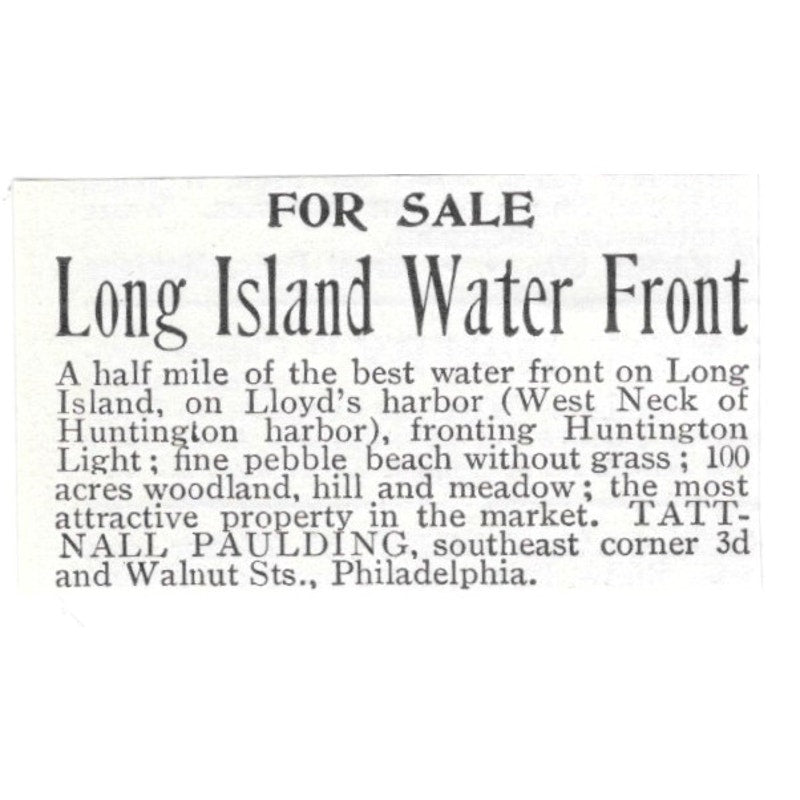 Long Island Waterfront Tattnall Paulding 1903 Ad AF8-S42