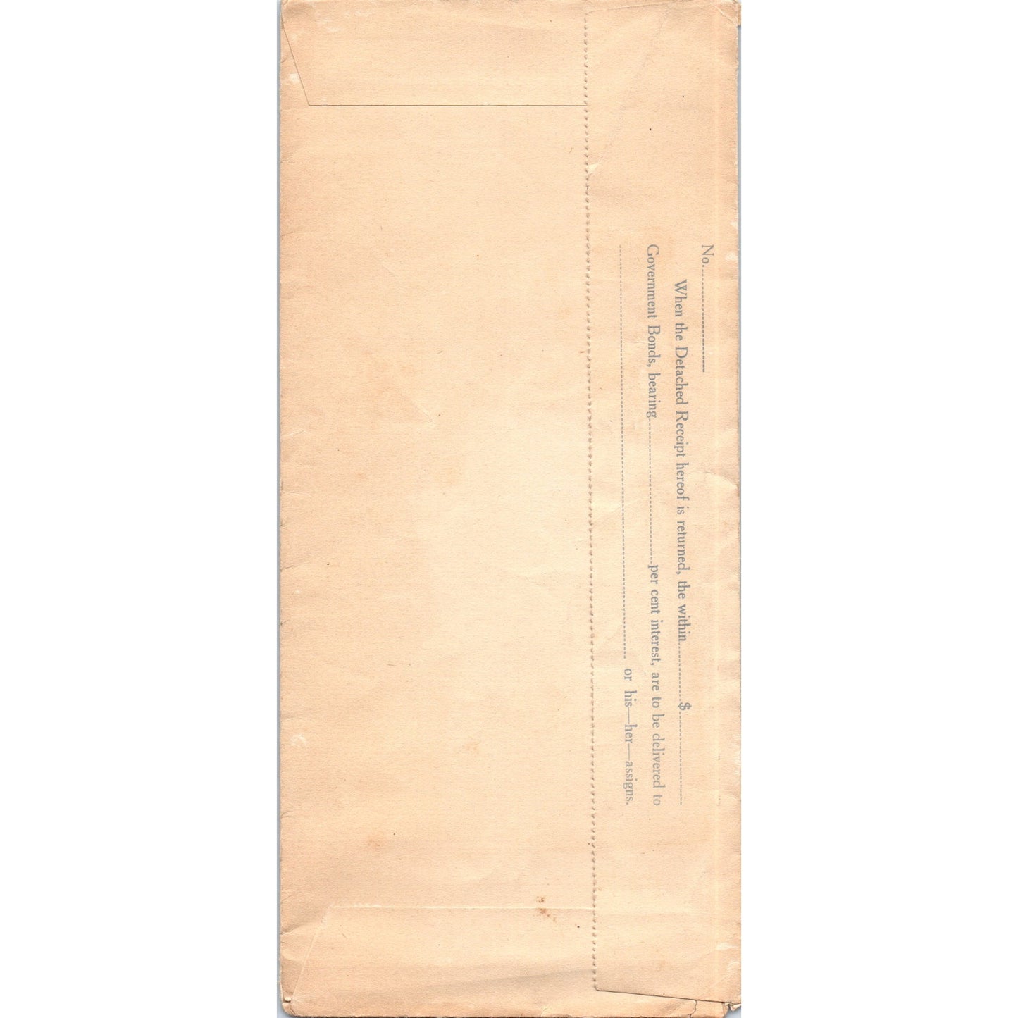 Merchants National Bank Plattsburgh NY Victory Liberty Bond Envelope AF7-E6