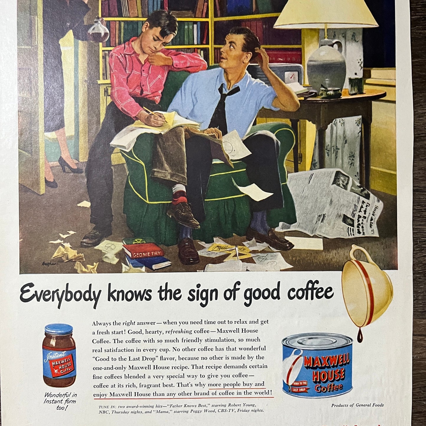 Maxwell House Coffee Hughes General Foods Magazine Ad 10x14 V7