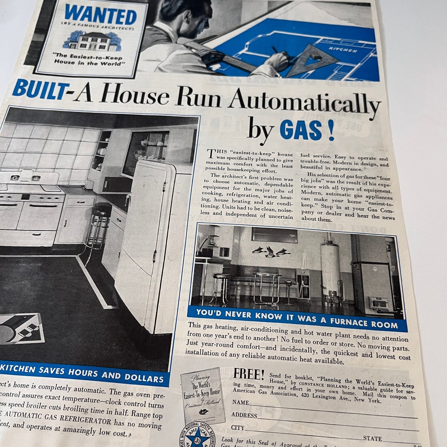 American Gas Association 420 Lexington Ave, NYC 1937 Ad SV1-6