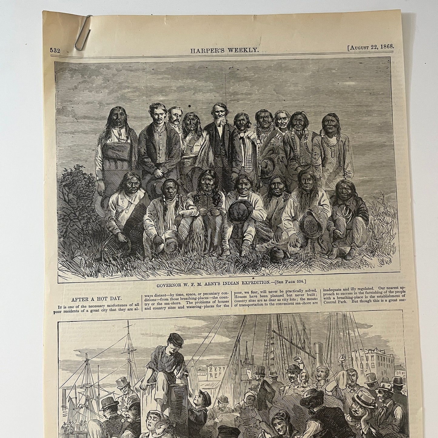 Governor W.F.M. Arny's Indian Expedition - Harper's Weekly 2 Pages 1868 V1-7