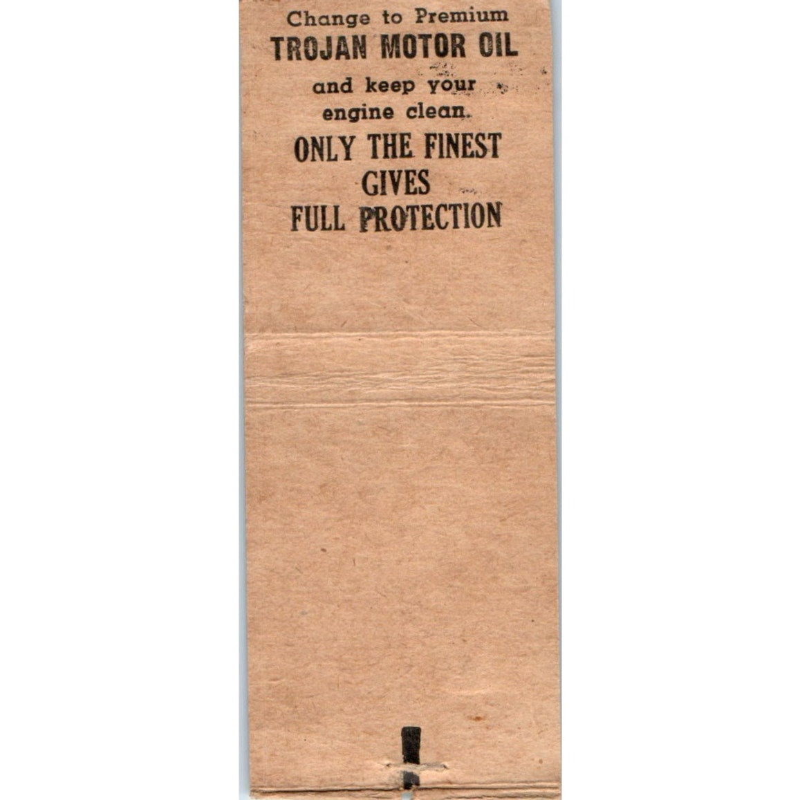 Black River Tourist Park Emil Miemi Withee WI Trojan Motor Oil Matchbook SD4-Y1