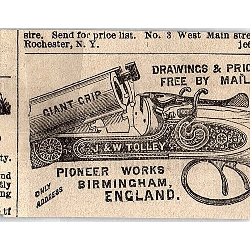 Hyde, Shattuck & Co Breech Loading Shotgun Hatfield MA 1878 Ad AG2-M15