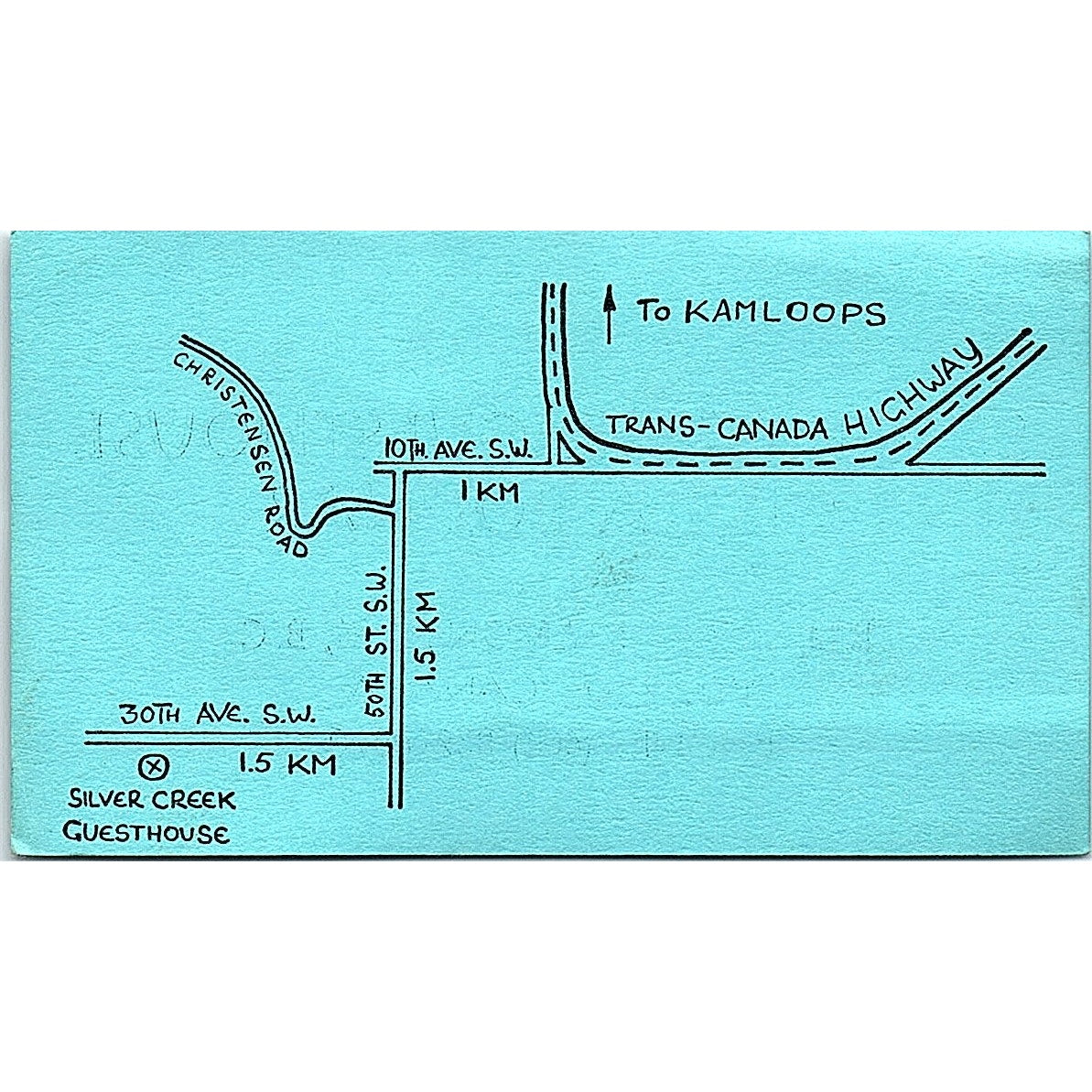 Silver Creek Guesthouse Gisela Bodnar Salmon Arm BC Vintage Business Card TH2-B1