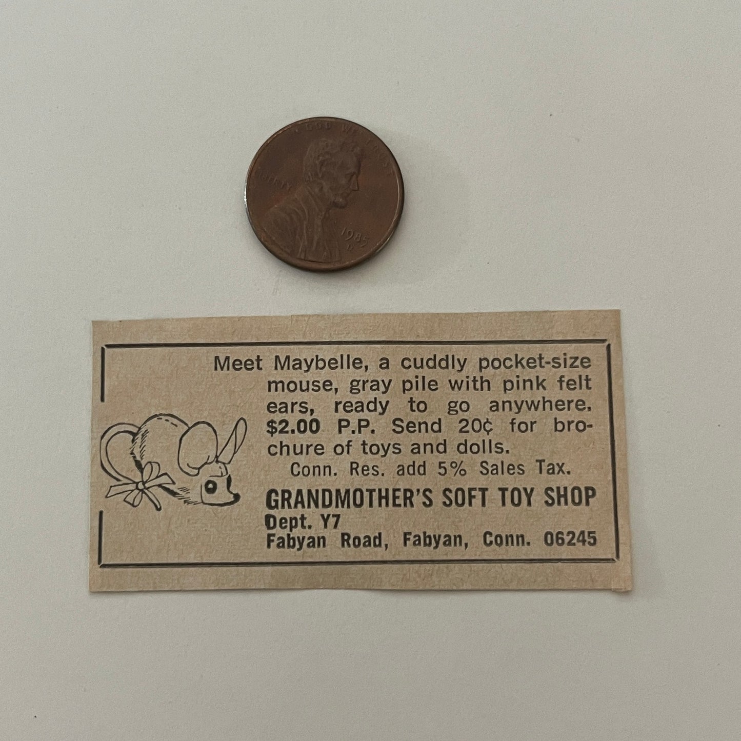 Grandmother's Soft Toy Shop Meet Maybelle Fabyan CT 1971 Magazine Ad SAG4-S18