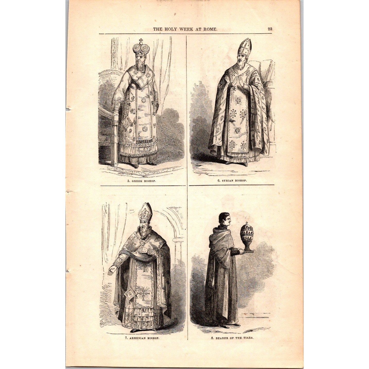 The Holy Week at Rome - Roman Catholic - 3 Pages 1854 Article I19