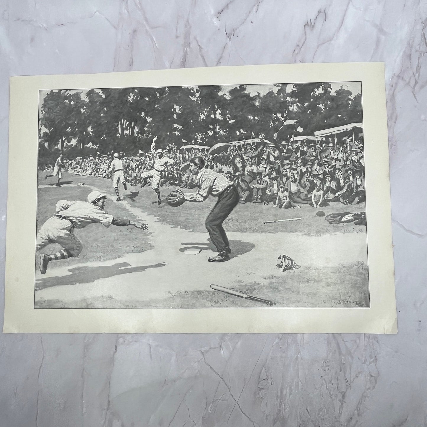 Herbert Johnson Baseball Cornville Eagles - 1904 A.B. Frost Art Print V14-3