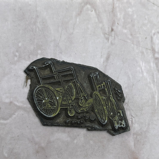 Retro Wheelchair Vintage Letterpress Printers Block Plate SF5-S