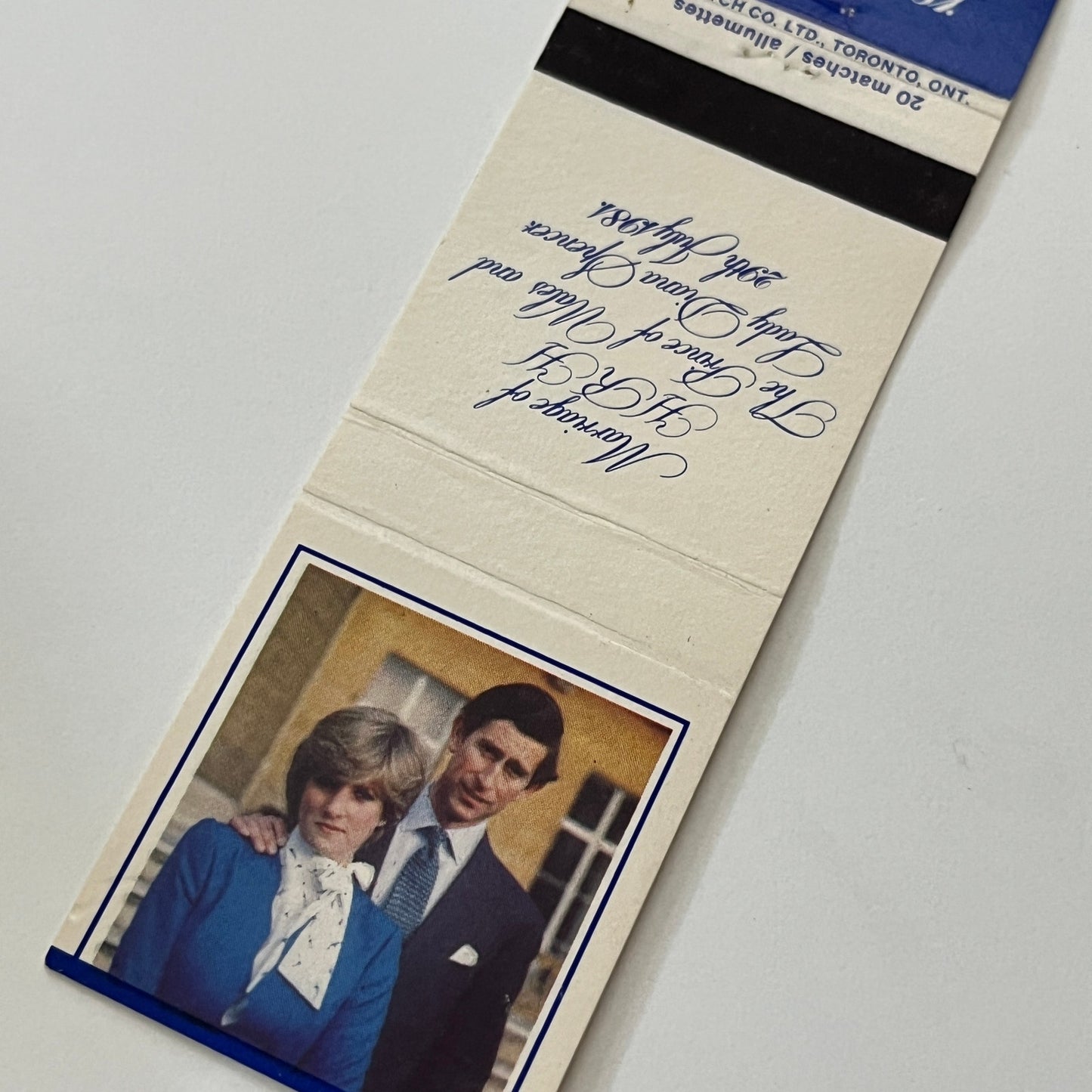 1981 Marriage of Prince Charles & Lady Diana Vintage Matchbook Cover TB6-MB1-14