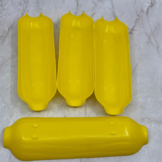 Set of 4 Vintage Corn On The Cob Holders Dishes Farmhouse Retro Yellow TF4