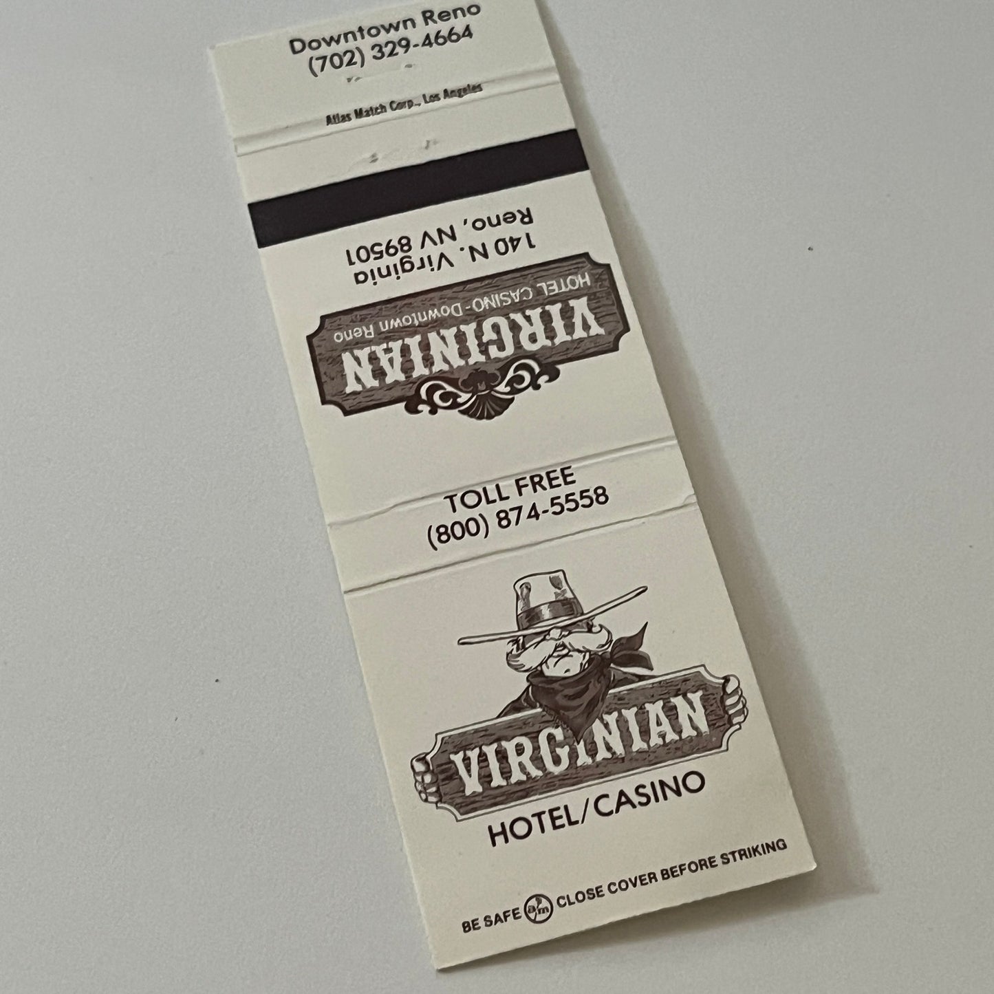 Virginian Hotel Casino Reno NV Vintage Matchbook Cover TB6-MB2-6