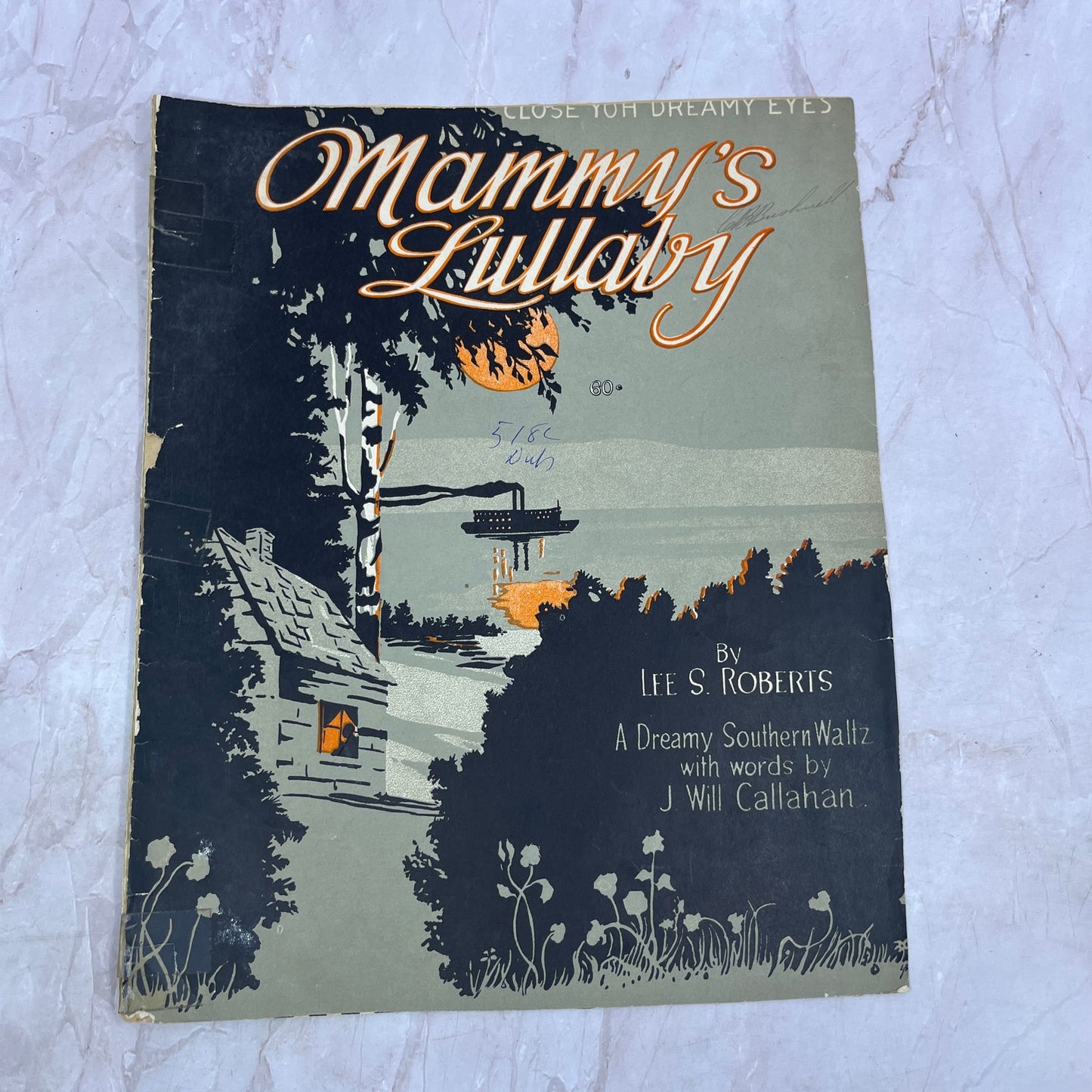 1918 Mama's Lullaby Lee S. Roberts J Will Callahan Waltz Antique Sheet Music Ti5