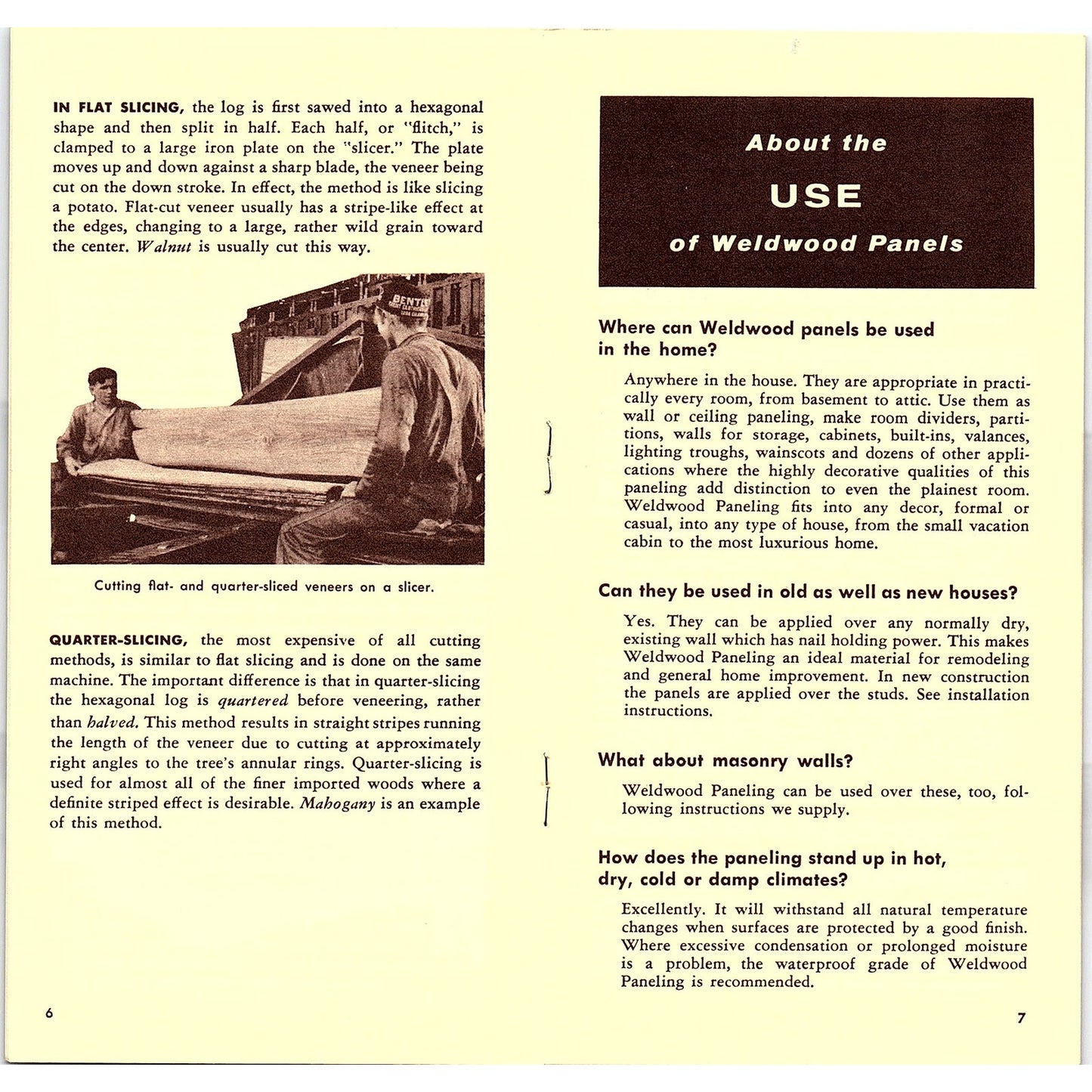 Questions and Answers About Weldwood Paneling US Plywood Vintage Brochure AG5-H3