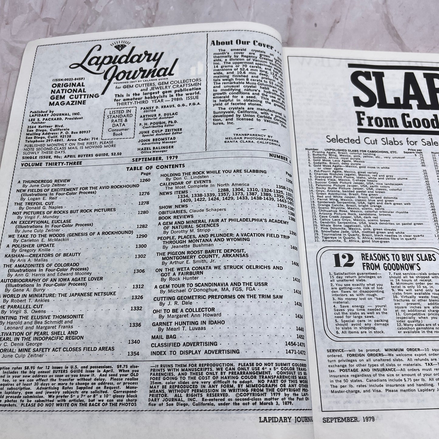 Regency Created Emeralds - Lapidary Journal Magazine - Sep 1979 M24