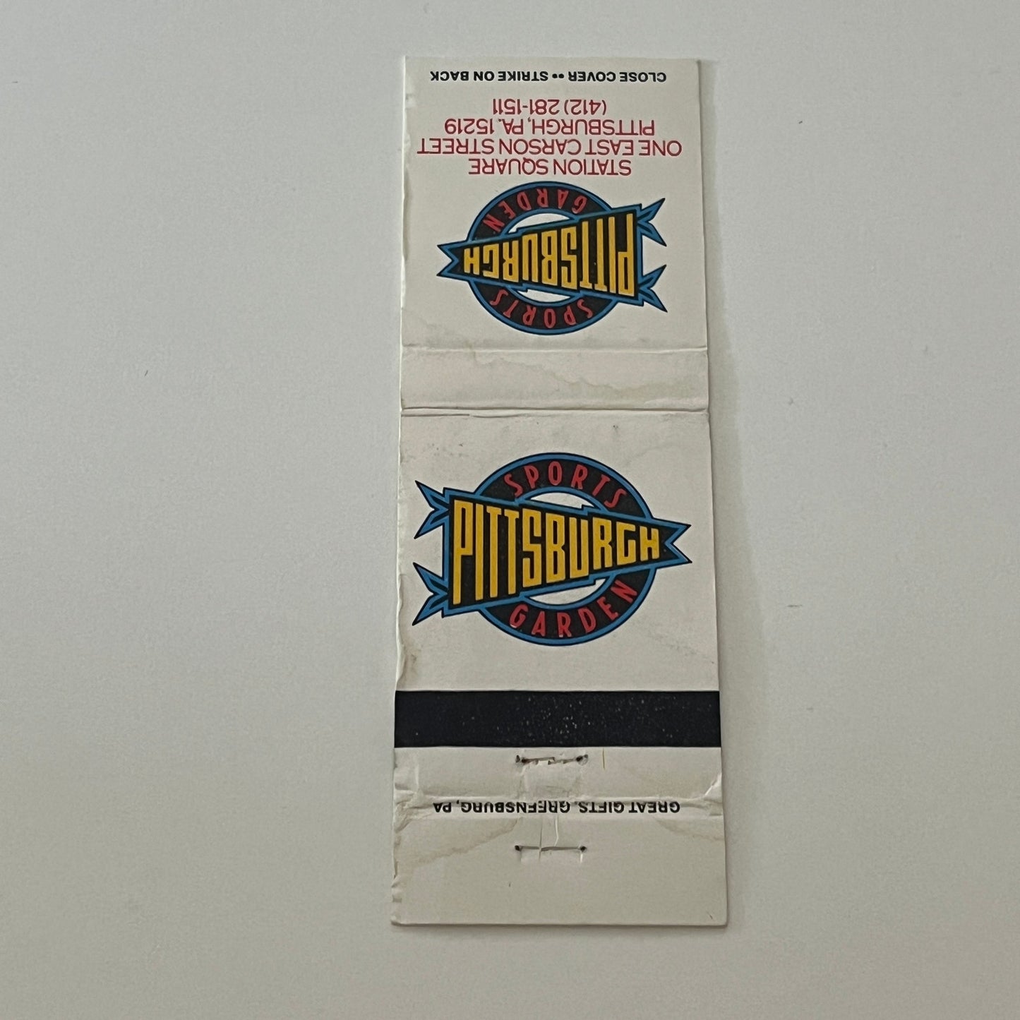 Pittsburgh Sports Garden Station Square Pittsburgh Vintage Matchbook TB6-MB2-4