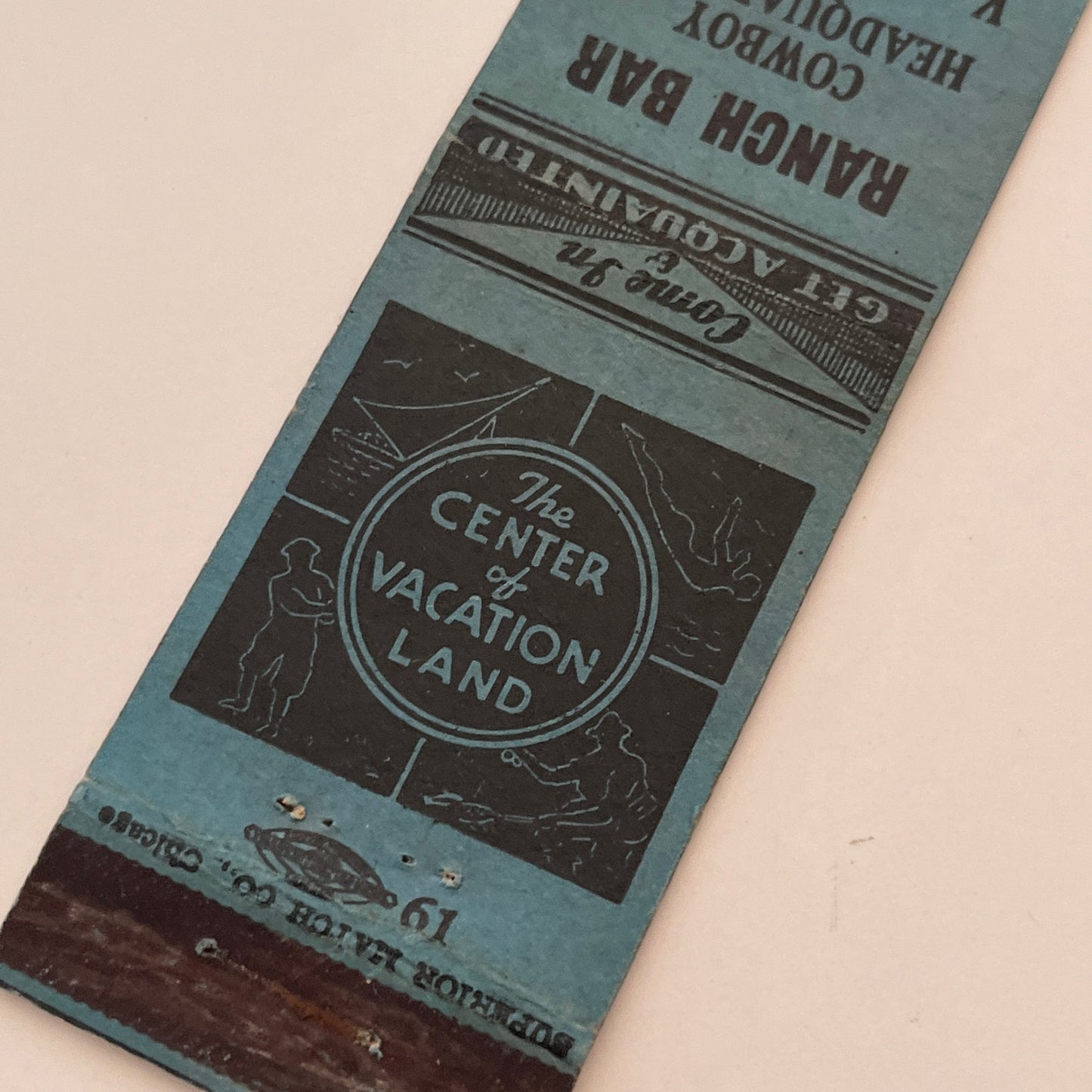 Ranch Bar Cowboy Headquarters Van H. Price Cimarron NM Matchbook Cover TB6-MB2-3