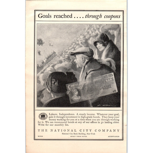 The National City Company Bonds Notes Acceptances 1924 Magazine ad D23
