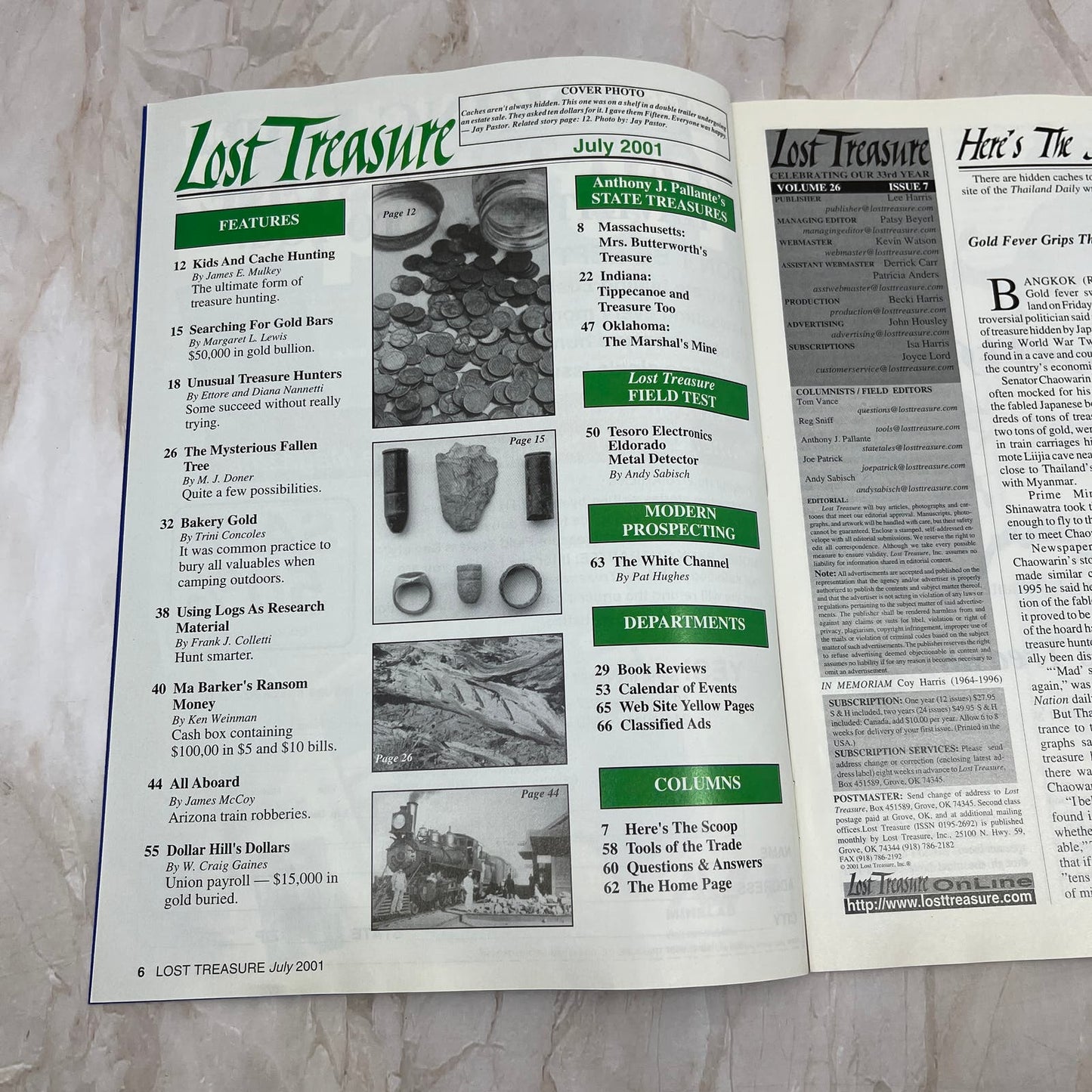 2001 July - Lost Treasure Magazine - Treasure Hunting Gold Prospecting M14