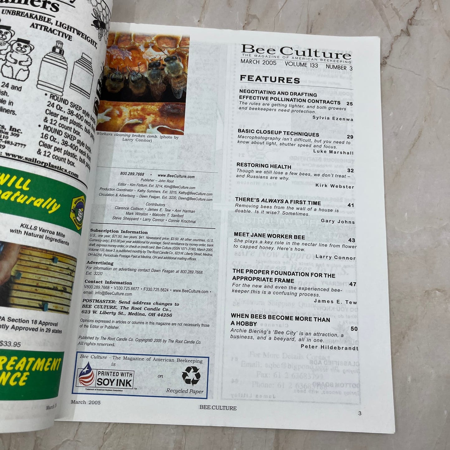 2005 Mar Bee Culture Magazine Magazine - Magazine of American Beekeeping M7
