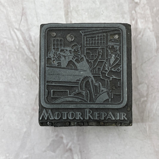Retro Motor Repair Vintage Letterpress Printers Block Plate SF5