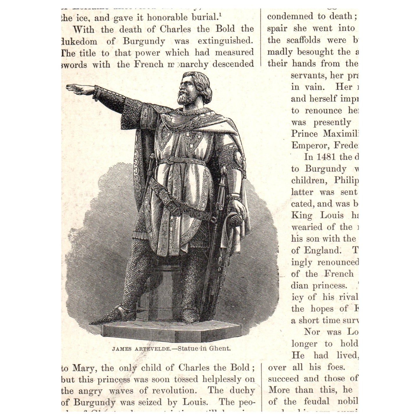 Death of Charles the Bold 1911 Engraving Print AF5-7