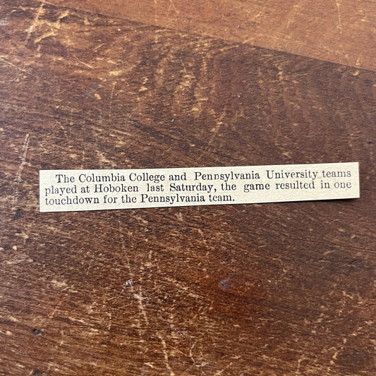 Nov 1878 Columbia College vs Pennsylvania Football Game 1878 Clip AG2-S17