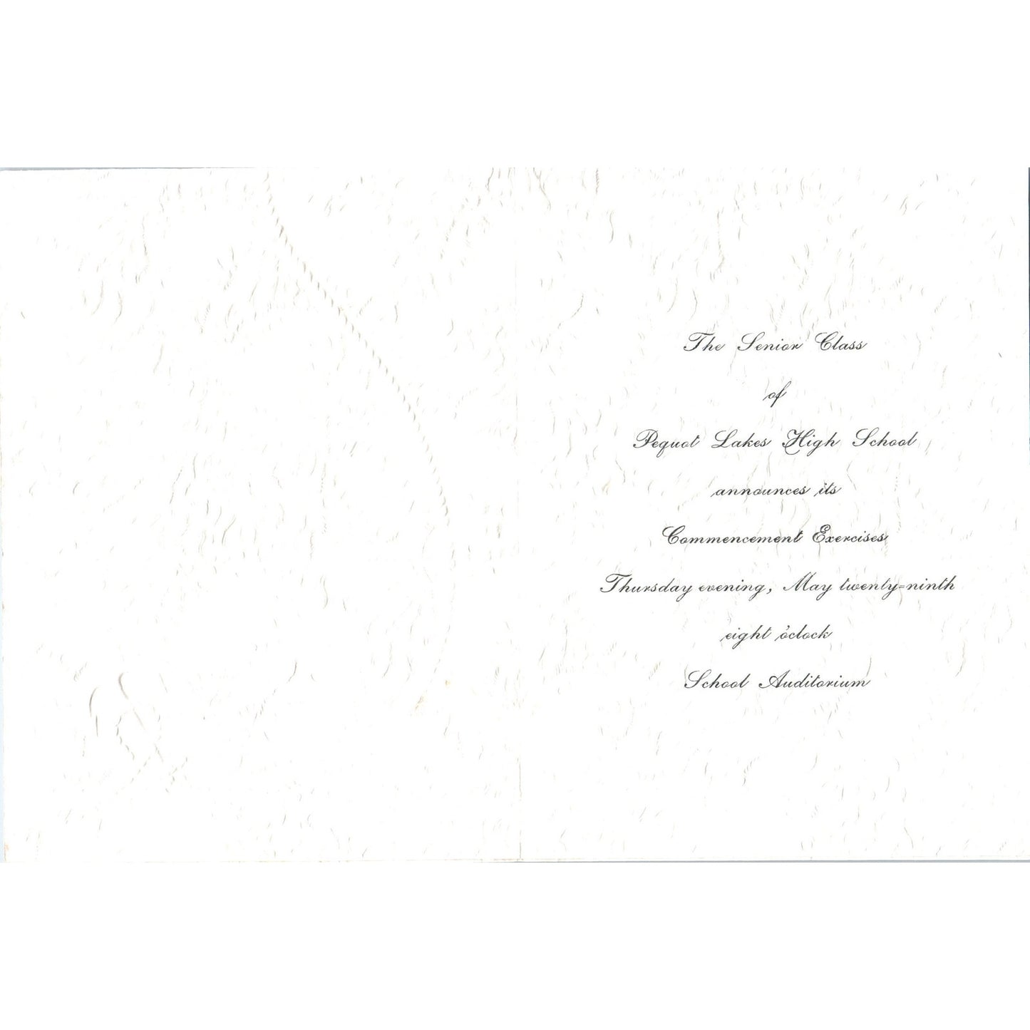 1952 Pequot Lakes High School Commencement Program MN TH9-SX1