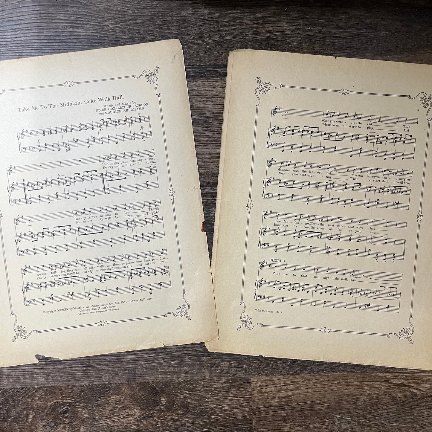 Take Me To The Midnight Cake Walk Ball Daphne Pollard 1915 Sheet Music V13