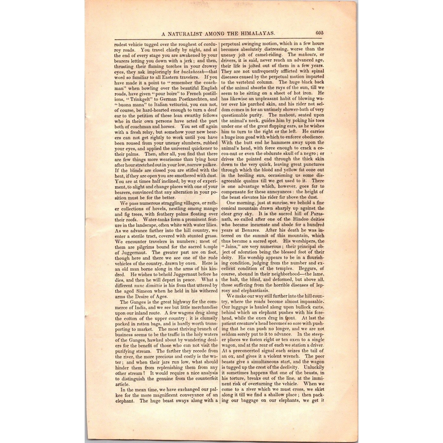 A Naturalist Among the Himalayas Dr. Hooker, James Ross 8 Pages 1854 Article I19