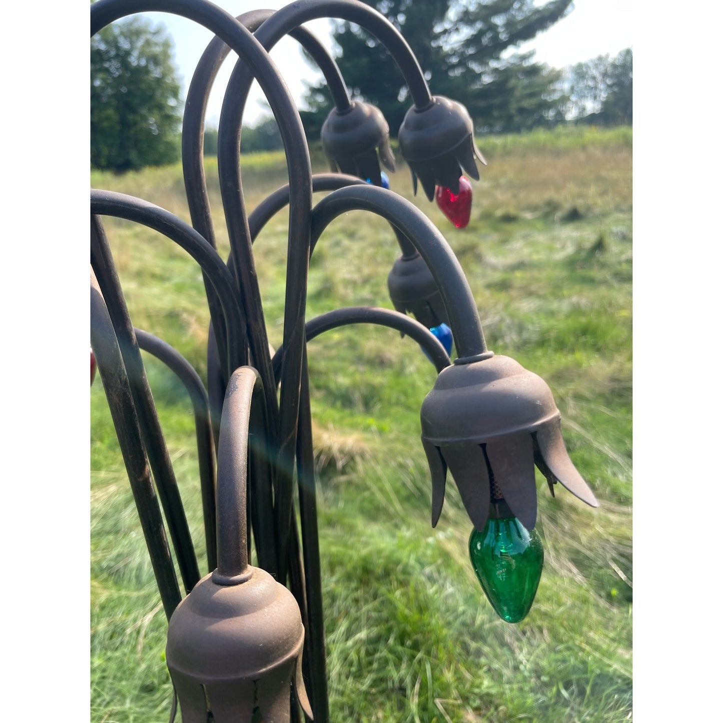 Vintage 61” Pond Lily Pad Floor Lamp Art Nouveau Modern Tiffany Style WORKS