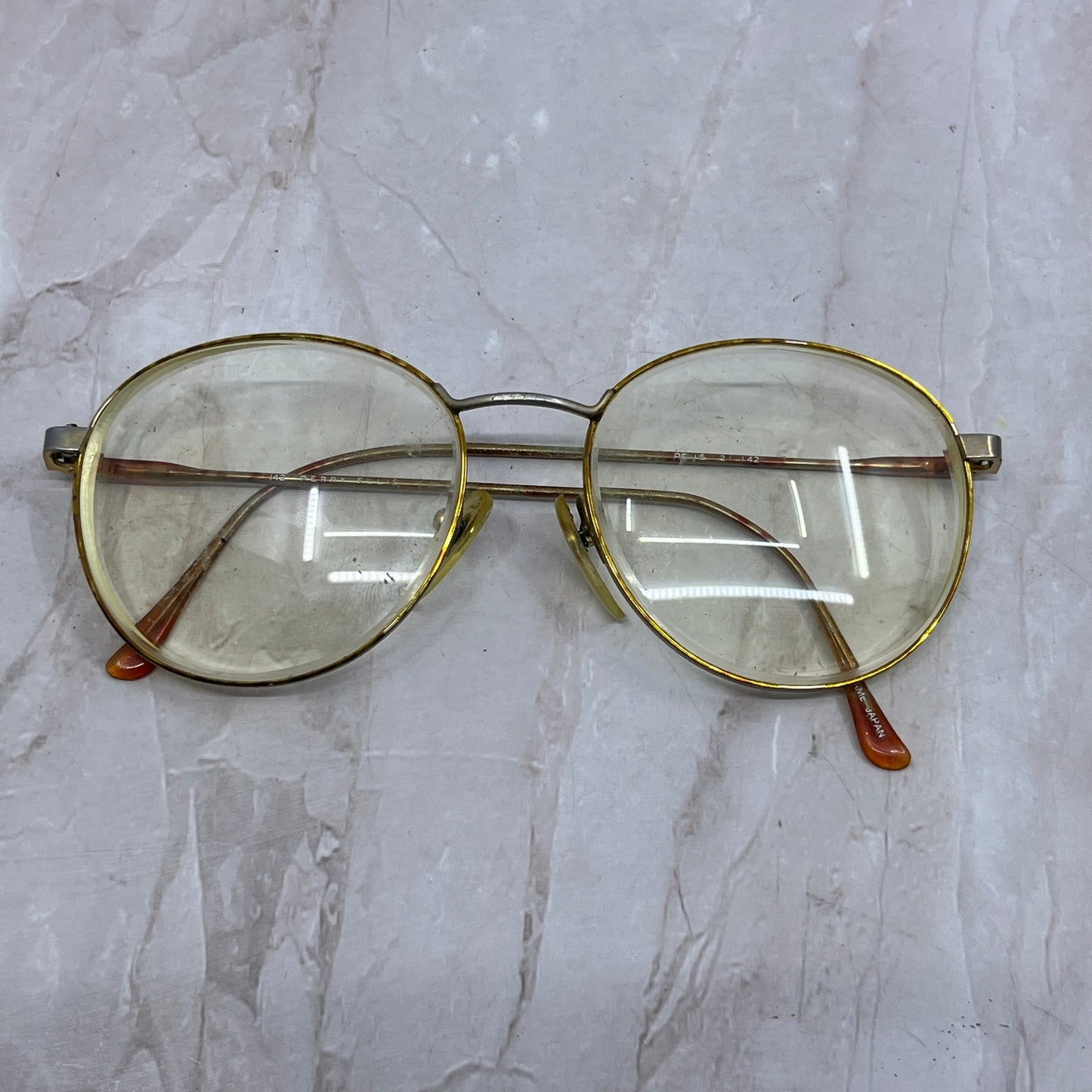 Retro Perry Ellis 142 Tortoise Wire Frame Sunglasses Eyeglasses Frames TG7-G3-7