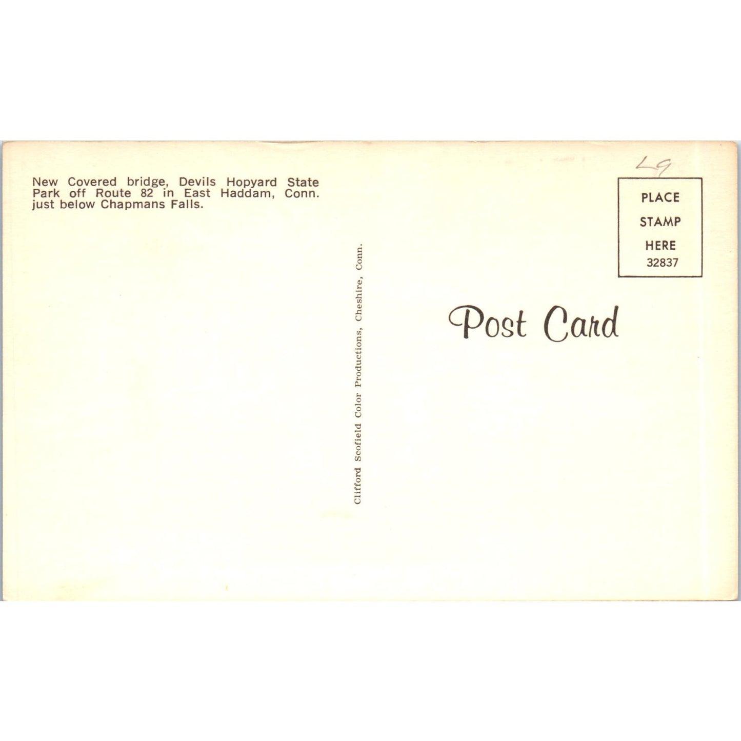 Devils Hopyard Park East Haddam CT Vintage Covered Bridge Postcard PC12