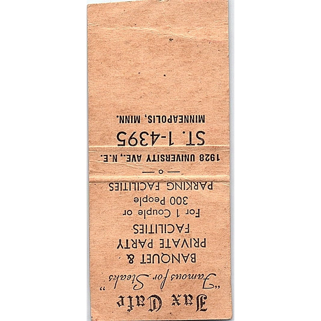 Jax Cafe Joseph A. Kozlak Sr. Minneapolis MN Vintage Matchbook Cover SF3-Y3