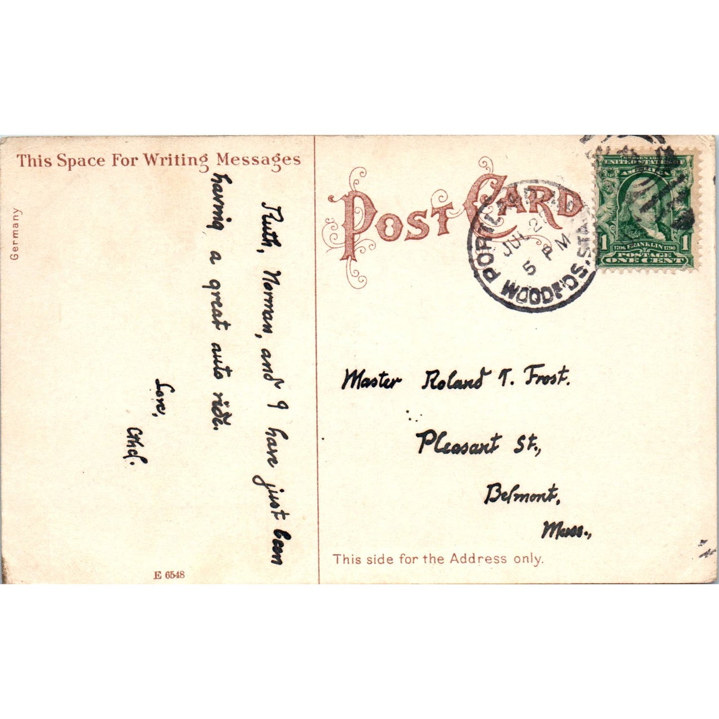 c1910 Broad Cove Underwood Spring Yarmouth Maine Original Postcard PC10