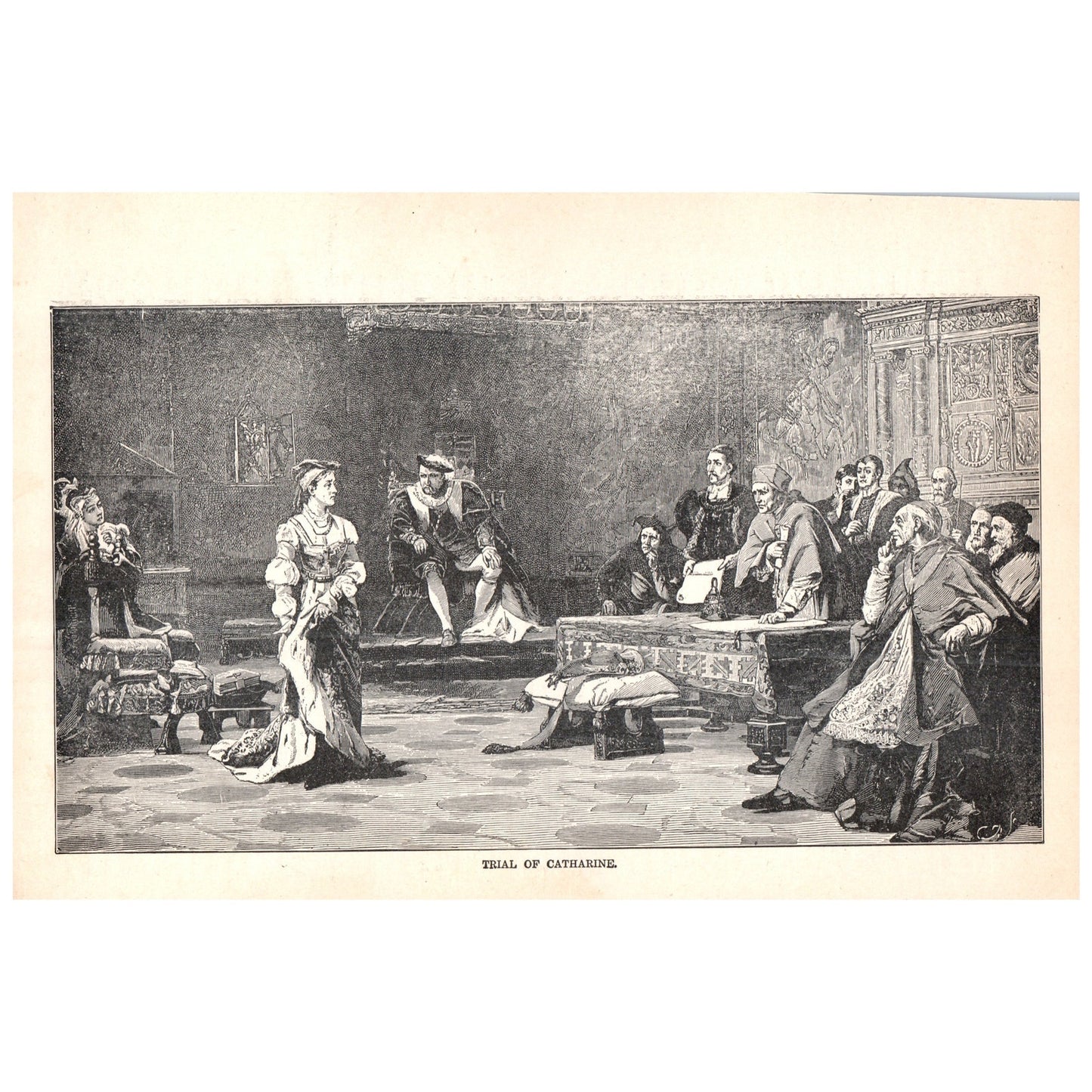Trial of St. Catherine 1911 Engraving Print AF5-10