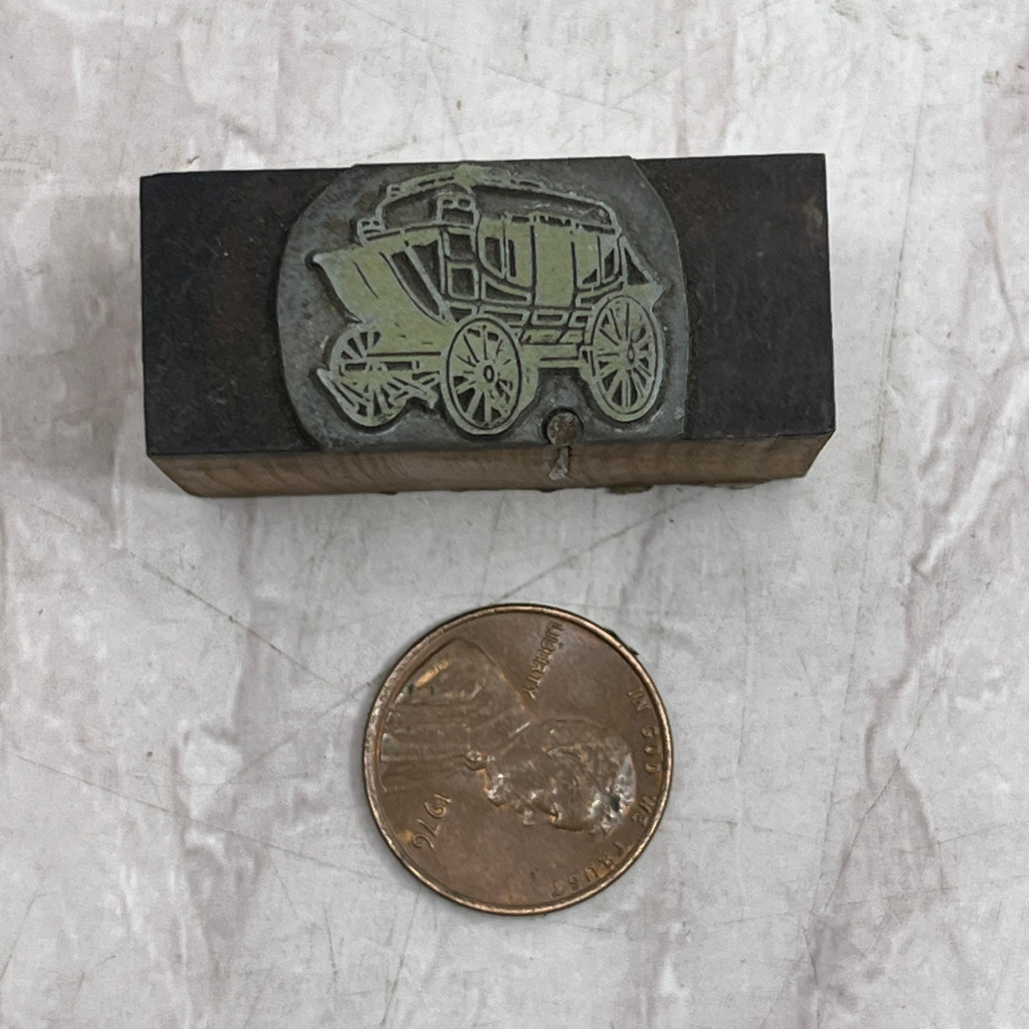 Retro Stagecoach Vintage Letterpress Printers Block Plate SF5