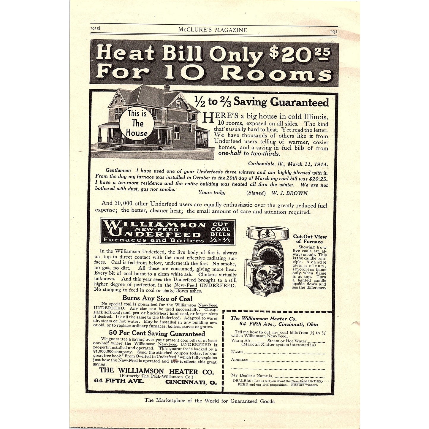 Booth Tarkington Humor Cosmopolitan McClure's Antique Magazine Ad 6.5x9.5 V4