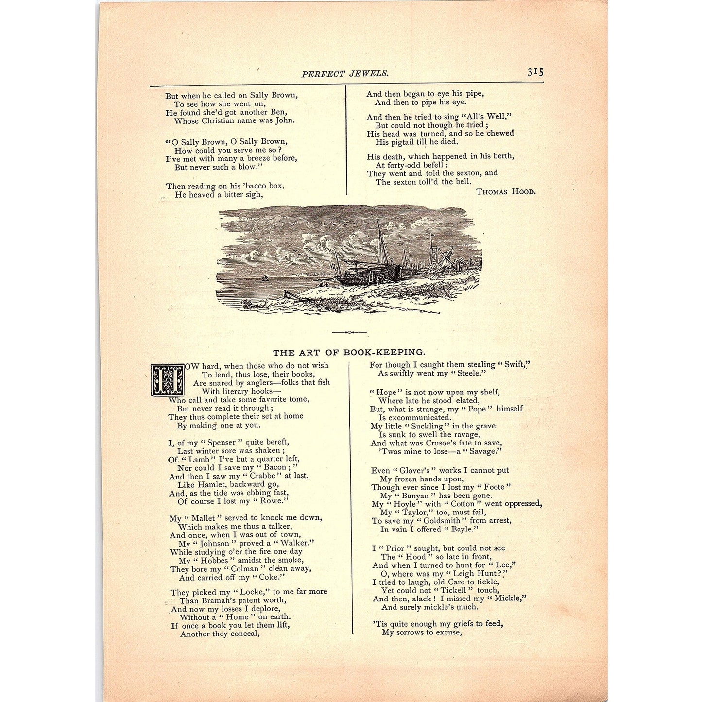 The Mermaid of Margate - Thomas Hood 2 Pages 1884 Poem TA5-CJ-6